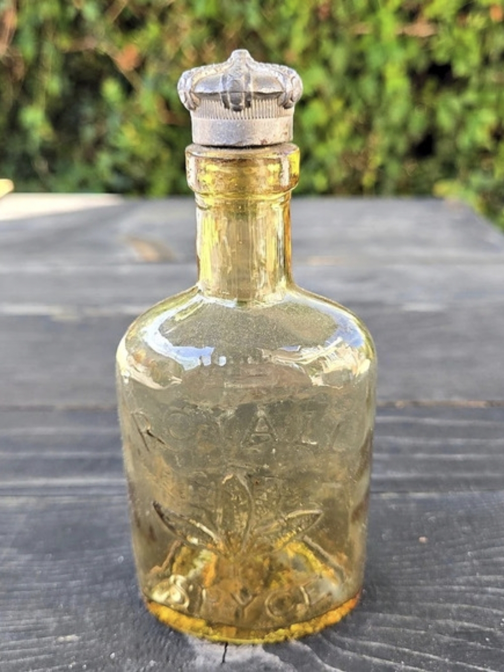 Royall Lyme Royall Spyce Amber Glass Bottle with Crown Cap Decor
